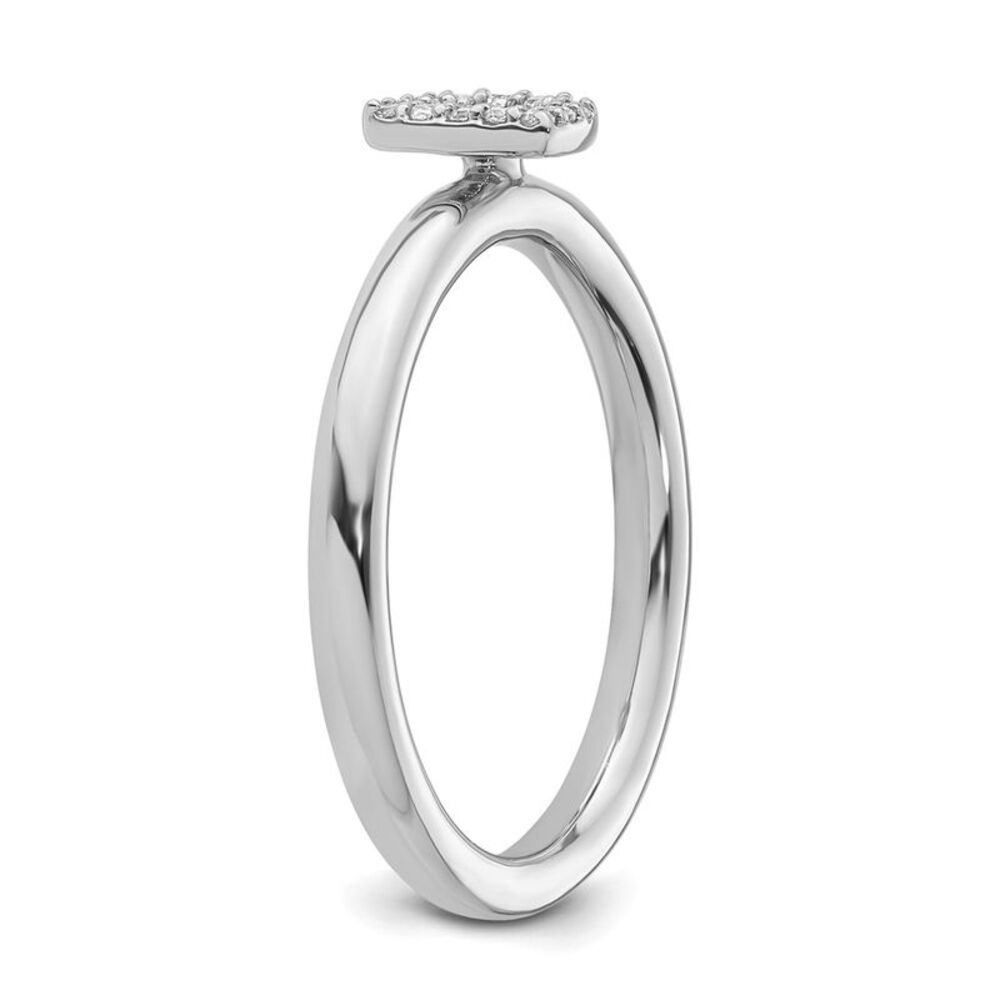 Kazi Luxury 14k White Gold Stackable Diamond Init… - image 6